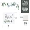 Calendars and More Elegant Eucalyptus Reserved Card Signs for Wedding Ceremony & Reception Chairs, Rows or Tables, Ultra Thick 3 Ply Stock with Pearl Core Canvas Texture (8 Pack - No Holes Ribbon) view 2