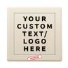 50 4" Square Ceramic Coasters Set - Customizable Text, Logo - Cork Bottom, Serve Ware - Natural view 1
