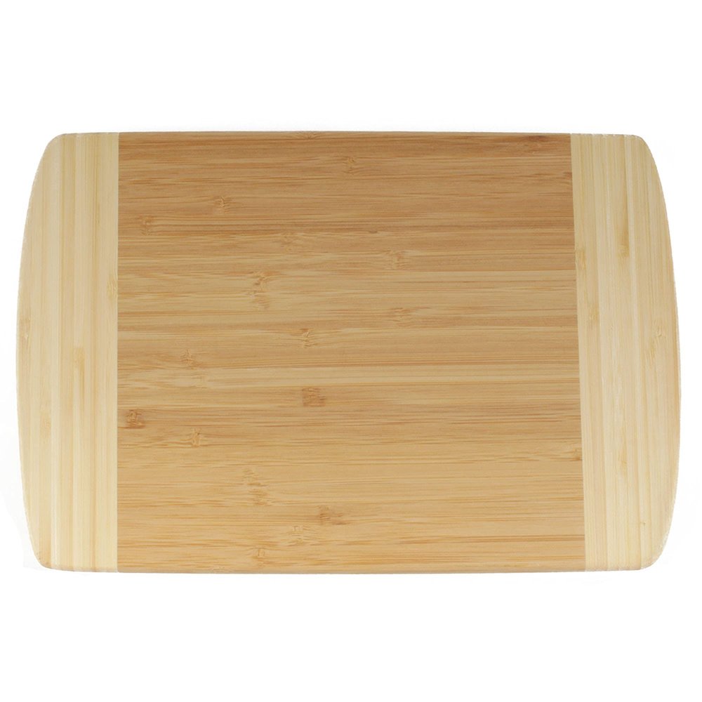 BambooMN Premium Bamboo Natural Two-Tone Kitchen Cutting and Serving Board, Small - 12" x 8" x 0.75" - 3 Piece