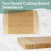 BambooMN Premium Bamboo Natural Two-Tone Kitchen Cutting and Serving Board, Small - 12" x 8" x 0.75" - 3 Piece view 3