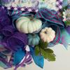 Fall Wreath in Pastels, Teal and Purple Autumn Wreath, Autumn in Purple and Teal Wreath view 2