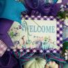 Fall Wreath in Pastels, Teal and Purple Autumn Wreath, Autumn in Purple and Teal Wreath view 3