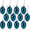 12 Pack 100mm 4" Shiny Aqua Ball Ornament with Wire and UV Coating view 1