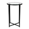 Flash Furniture Greenwich Collection End Table - Modern Clear Glass End Table - Crisscross Matte Black Frame view 1
