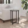 Flash Furniture Greenwich Collection End Table - Modern Clear Glass End Table - Crisscross Matte Black Frame view 2