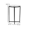Flash Furniture Greenwich Collection End Table - Modern Clear Glass End Table - Crisscross Matte Black Frame view 3