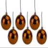 6 Pack 120mm 5" Shiny Orange Ball Ornament with Wire and UV Coating view 1