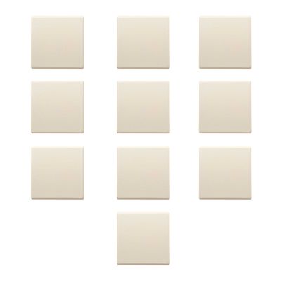 10 4" Square Ceramic Coasters Set - Cork Bottom, Serve Ware - Natural