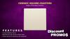 10 4" Square Ceramic Coasters Set - Cork Bottom, Serve Ware - Natural view 2