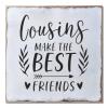 Aihesui Wood Sign Hanging Home Wall Decoration Cousins Make the Best Friends Wall Art Plaque for Living Room Kitchen Batheroom Bedroom Office School 16x16inch view 1