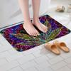 Erosebridal Leaves Door Mat Bohemian Blue Purple Mandala Bath Rugs Colorful Leaves Bath Mat Adult Teens Boys Exotic Rainbow Leaf Door Rug Floor Non Slip 20" x 32" view 4
