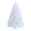 Happygrill 6FT White Christmas Tree Realistic Lush Xmas Tree with 792 PVC & PET Branch Tips Hinged Structure & Metal Base Artificial Iridescent Pine Tree for Festival Home Mall view 1