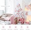 Happygrill 6FT White Christmas Tree Realistic Lush Xmas Tree with 792 PVC & PET Branch Tips Hinged Structure & Metal Base Artificial Iridescent Pine Tree for Festival Home Mall view 3