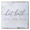 Aihesui Wood Sign Hanging Home Wall Decoration Hot Bath Wash Soak Relax Wall Art Plaque for Living Room Kitchen Batheroom Bedroom Office School 16x16inch view 1
