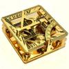 3" Nautical Vintage Brass Square Shape Sundial Compass Collectible Gift Item view 1