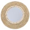 Happyyami Rattan Woven Wall Mirror Stylish Hanging Mirror for Home Decor Rattan Art Mirr view 1
