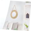 Happyyami Rattan Woven Wall Mirror Stylish Hanging Mirror for Home Decor Rattan Art Mirr view 4