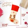 Hopearl 19'' Christmas Stockings Kit 4 Pcs Xmas Stocking Father Christmas Snowman Reindeer Penguin Rustic Flax Socks Holders Ornament Gifts Bags for Family Tree Party Supplies view 3
