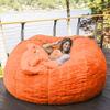 7ft Bean Bag Chair, Giant Soft Fluffy Faux Fur Bean Bag Cover Washable Jumbo Bean Bag Sofa Chair - XXL Sack Chair for Dorm, Family Room(Only Cover, No Filler) (Color : Orange) view 1