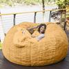 7ft Bean Bag Chair, Giant Soft Fluffy Faux Fur Bean Bag Cover Washable Jumbo Bean Bag Sofa Chair - XXL Sack Chair for Dorm, Family Room(Only Cover, No Filler) (Color : Yellow) view 1