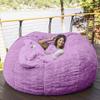 7ft Bean Bag Chair, Giant Soft Fluffy Faux Fur Bean Bag Cover Washable Jumbo Bean Bag Sofa Chair - XXL Sack Chair for Dorm, Family Room(Only Cover, No Filler) (Color : Purple) view 1