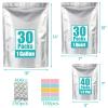 100pcs Mylar Bags for Food Storage with 150 Oxygen Absorbers & Labels, 10 Mil Thick 3 Sizes (1 Gallon, 1 Quart, 1/2 Pint) - Stand-Up, Resealable & Heat Sealable for Long Term Food Storage view 2