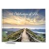 JC Classics Funeral Guest Book | Memorial Guest Book Hardcover | Guestbook for Sign in, Celebration of Life Memorial Service with Memory Table Card Sign Included (Mountain Top) view 1
