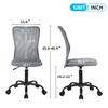 BLKMTY Modern Grey Ergonomic Chair, Mesh Office Chair, Armless Computer Desk Chairs, Adjustable Height, Lumbar Support, Swivel, Rolling, Task, Executive, Home Office, Small Chairs view 2