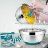 22-Piece Mixing Bowls with Teal Blue Lids & Accessories Set, E-far Stainless Steel Nesting Bowls with Covers & Non-Slip Bottoms, Metal Bowls for Cooking/Baking/Serving/Storage -Size 7/3.5/2.5/1.5/1 QT view 4