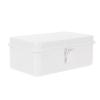 Cabilock Metal Stationery Storage Box with Hinged Lid 8.26X5.31X3.14 Inches Desktop Organizer Container for Pens Tape and Office Supplies view 1