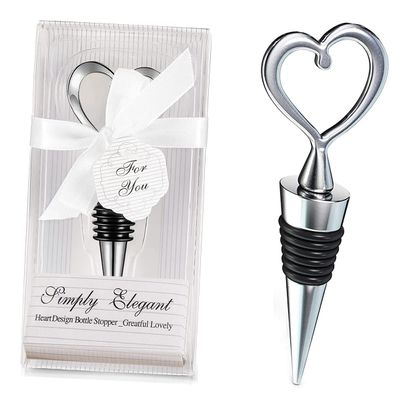 30PCS Heart Wine Stoppers for Wedding Favors Bridal Shower Love Design Party Gifts for Guests Souvenir Decorations with Individual Package