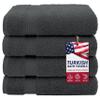 American Veteran Towel, Turkish Bath Towels for Bathroom 4 Pack, 27x54 Extra Large Premium Soft Drying Bathroom Towels, Dark Gray view 1