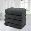 American Veteran Towel, Turkish Bath Towels for Bathroom 4 Pack, 27x54 Extra Large Premium Soft Drying Bathroom Towels, Dark Gray view 2