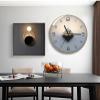 Clock Simple Light Luxury Wall Clock Internet Celebrity Personality Quartz Clock Light and Shadow Art Mute Living Room Wall Clock view 2
