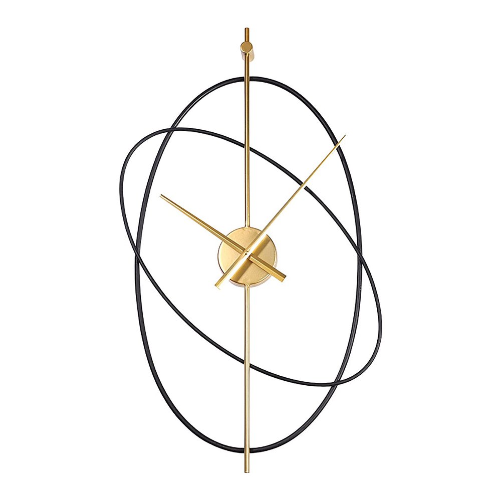 CGF- Clock Simple Silent Wall Clock Wrought Iron Metal Oval Living Room Bedroom Silent Clock Wall Clock 16*28in