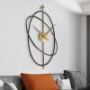 CGF- Clock Simple Silent Wall Clock Wrought Iron Metal Oval Living Room Bedroom Silent Clock Wall Clock 16*28in view 2