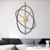 CGF- Clock Simple Silent Wall Clock Wrought Iron Metal Oval Living Room Bedroom Silent Clock Wall Clock 16*28in view 3