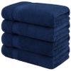 American Veteran Towel, 100% Cotton Turkish Bath Towels for Bathroom 4 Pack, 27x54 Extra Large Premium Soft Drying Bathroom Towels, Navy Blue view 4