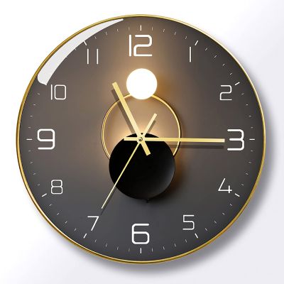 Clock Light and Shadow Art Mute Living Room Wall Clock Net Red Personality Quartz Clock Simple Light Luxury Wall Watch Clock