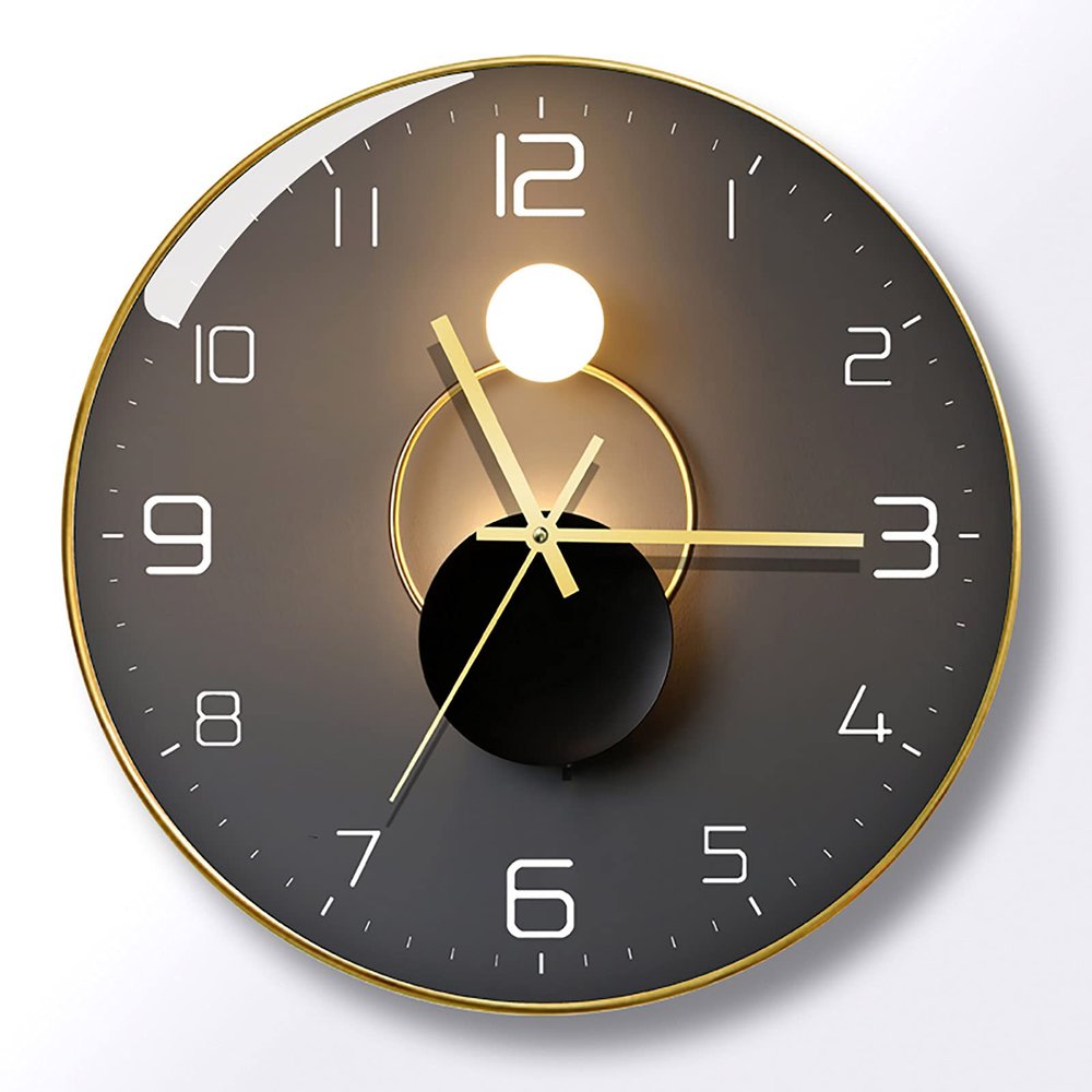 Clock Light and Shadow Art Mute Living Room Wall Clock Net Red Personality Quartz Clock Simple Light Luxury Wall Watch Clock