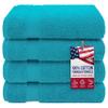 American Veteran Towel, 100% Cotton Turkish Bath Towels for Bathroom 4 Pack, 27x54 Extra Large Premium Soft Drying Bathroom Towels, Aqua Blue view 1