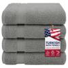 American Veteran Towel, Turkish Bath Towels for Bathroom 4 Pack, 27x54 Extra Large Premium Soft Drying Bathroom Towels, Light Gray view 1
