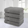 American Veteran Towel, Turkish Bath Towels for Bathroom 4 Pack, 27x54 Extra Large Premium Soft Drying Bathroom Towels, Light Gray view 2