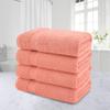 American Veteran Towel, 100% Cotton Turkish Bath Towels for Bathroom 4 Pack, 27x54 Extra Large Premium Soft Drying Bathroom Towels, Coral view 2