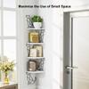 Alsonerbay White Corner Shelf Wall Mount, 4 Tier Floating Shelf for Wall Storage, Rustic Wood Shelves for Bedroom, Living Room, Bathroom, Entryway, Garage (Dog Shaped) view 2