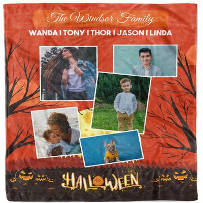 Launchigo Customized Halloween Throw Blankets. Spider Webs, Witch Brew, Ghost and Horror, Decorated Pumpkin Blanket. Fleece Blanket for Halloween.[Custom] (Halloween Blanket 06, 60" X 80")