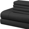 7 PCS Bed Sheet Set 100% Egyptian Cotton Twin-Black Bedding Set Includes 1 Fitted,1 Flat,1 Bed Skirt with 4 Pillow Cases | 600 Thread Counts Bed-in-A-Beg Easy Fits Up to 12" Deep Pockets view 3