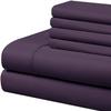 7 PCS Bed Sheet Set 100% Egyptian Cotton Queen-Eggplant Bedding Set Includes 1 Fitted,1 Flat,1 Bed Skirt with 4 Pillow Cases | 600 Thread Counts Bed-in-A-Beg Easy Fits Up to 12" Deep Pockets view 3