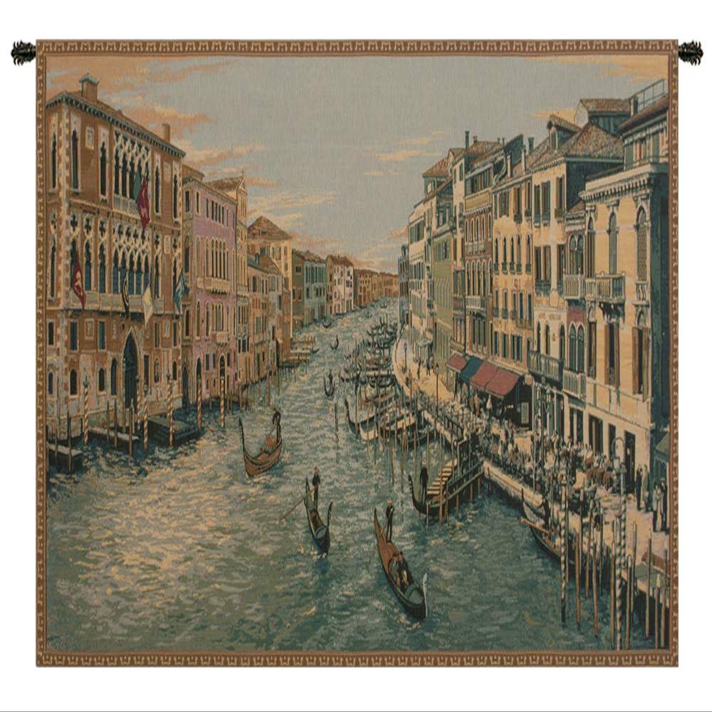 Charlotte Home Furnishings Italian Tapestry Wall Hanging 36 x 54 in Grand Canal Wall Art Woven Boho Tapestry for Bedroom Aesthetic Living Room and Home Decor European Soft Cotton Jacquard Woven