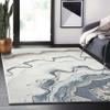 Abani 5'3" x 7'6" (5x8) Beige & Blue Unique Ripple Design Premium Dining Room Rug - Modern Print Rugs No-Shedding Multicolor Area Rug view 1